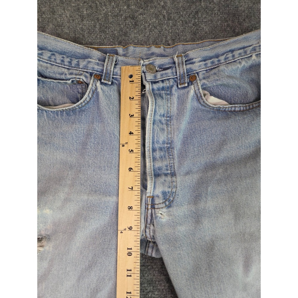Levi's 501xx Jeans Mens 32x32 Light Wash Distressed Vintage 90s Made in USA - Picture 13 of 14
